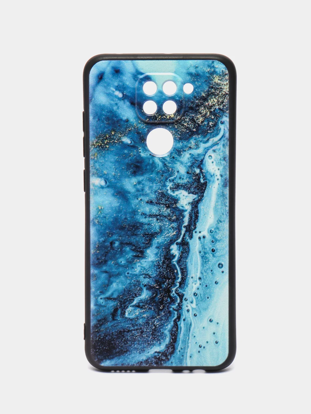 Тёмно-бирюзовый чехол силиконовый для Xiaomi Redmi Note 9 (Сяоми Редми Ноут 9), с принтом, с рисунком