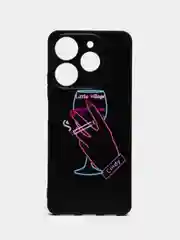 Голубой силиконовый чехол для Tecno Spark 10 Pro (Техно Спарк 10 Про), с принтом, с рисунком