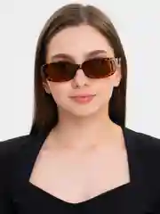 Коричневый солнцезащитные очки, женские, прямоугольные