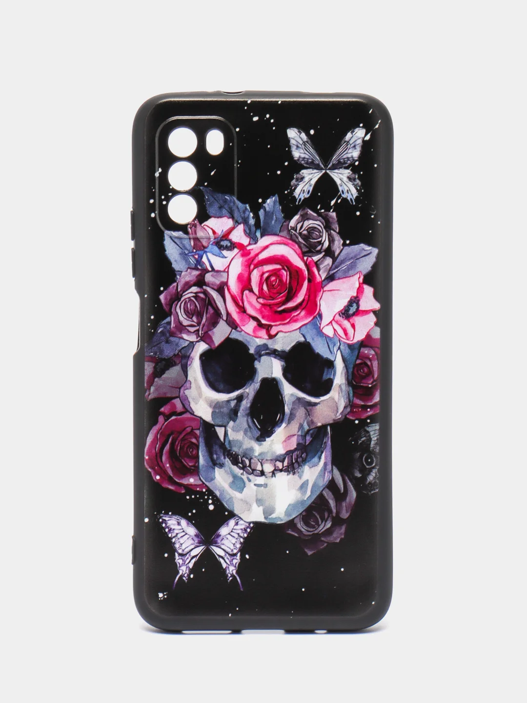 Тёмно-бордовый чехол силиконовый для Xiaomi POCO M3 (Сяоми Поко М3), с принтом, с рисунком