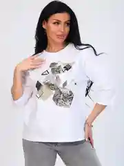 Белый футболка женская, большие размеры