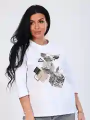 Белый футболка женская, большие размеры