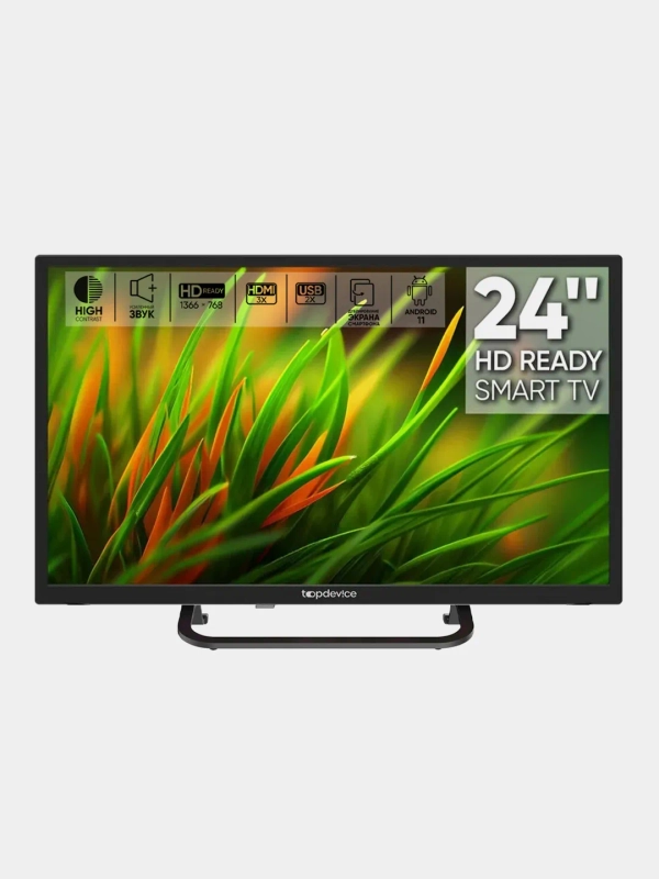 Телевизор LED 24" Topdevice Smart 24BS02H, HD Ready/Smart TV/Wi-Fi