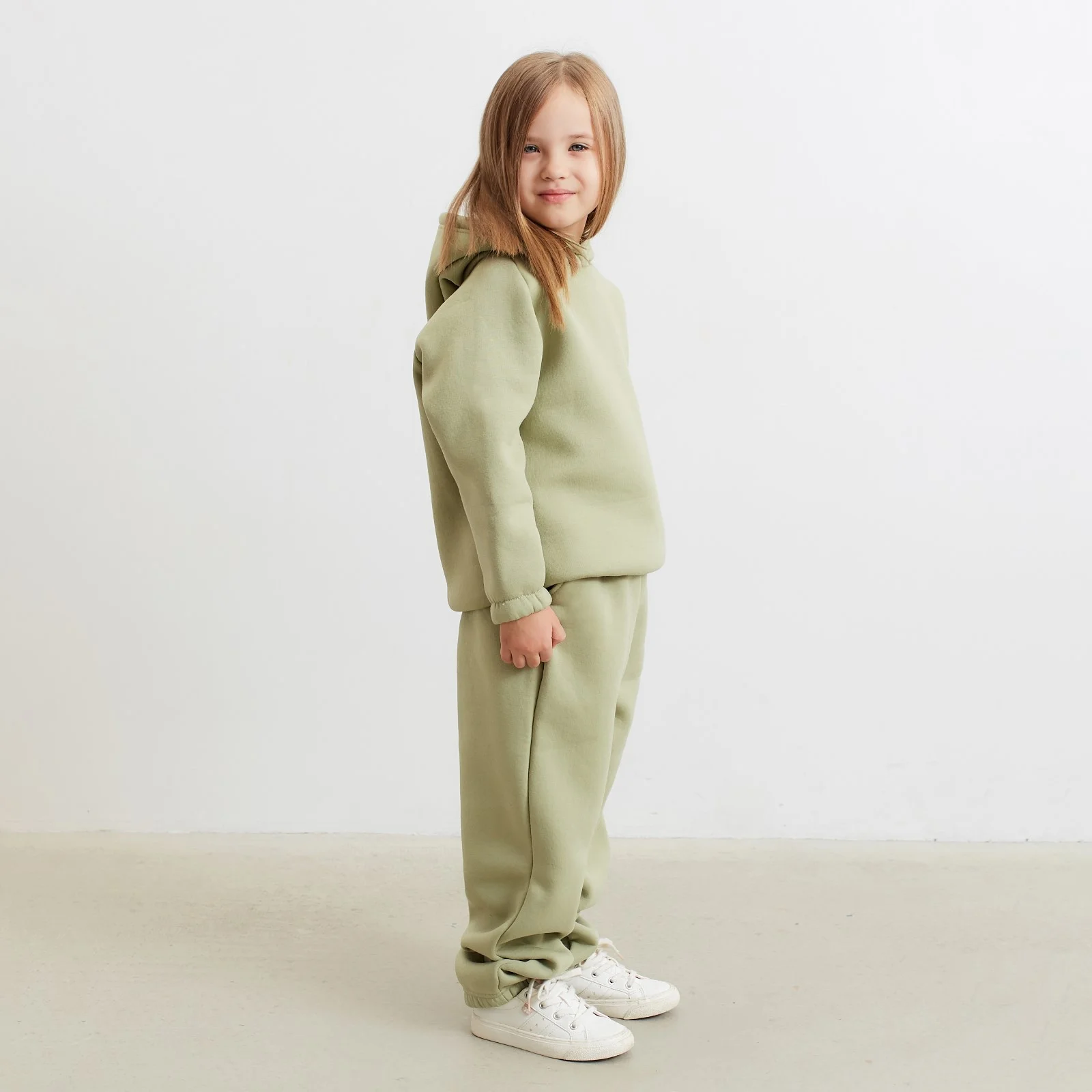 Брюки детские Minaku "Basic Line KIDS", цвет оливковый, рост 122