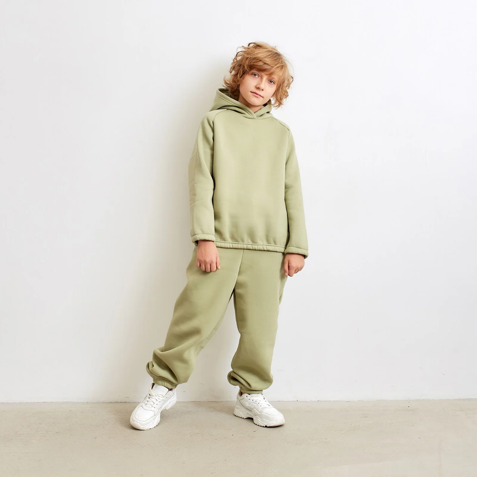Брюки детские Minaku "Basic Line KIDS", цвет оливковый, рост 122