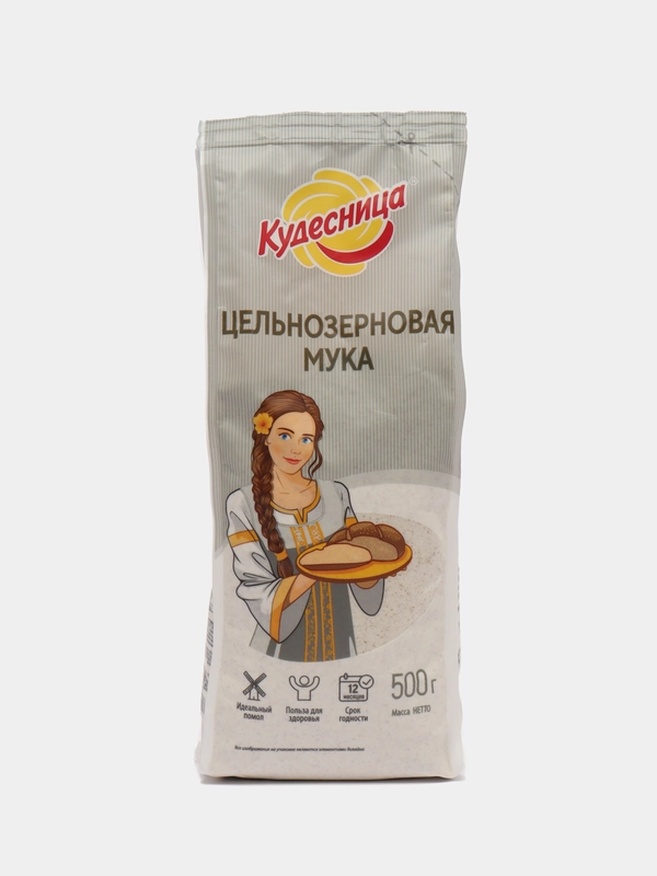 Мука пшеничная Кудесница, цельнозерновая, 500 г