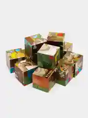 Лесной зеленый кубики детские, 12 кубиков