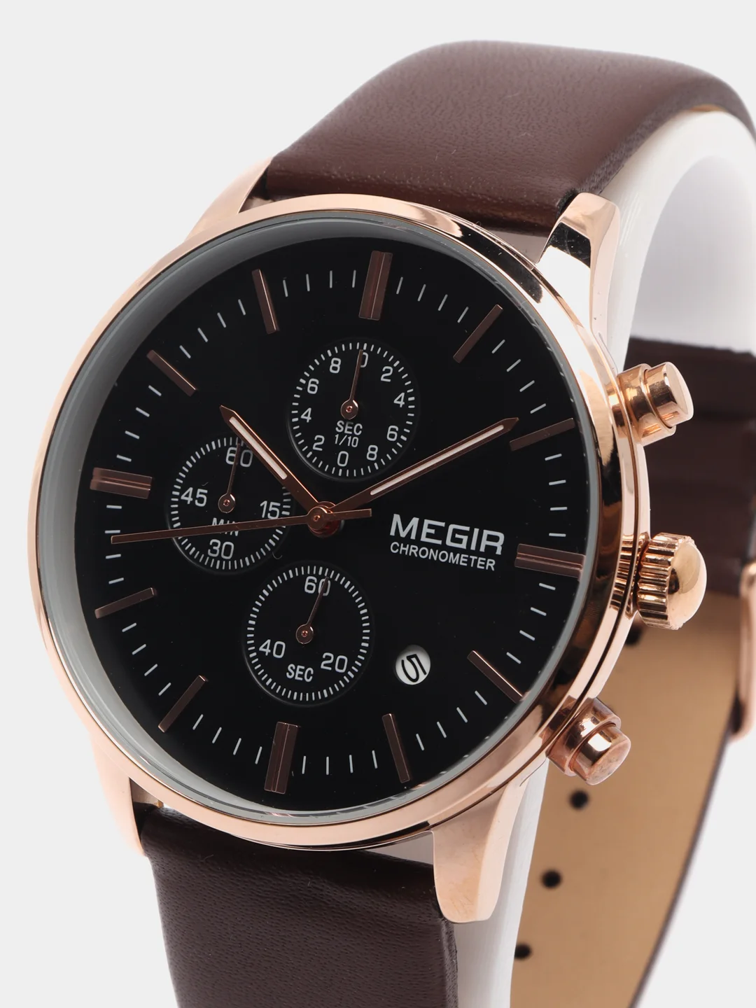 Золотой мужские наручные часы Megir ML2011G, с хронографом, в подарочной упаковке