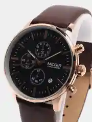 Золотой мужские наручные часы Megir ML2011G, с хронографом, в подарочной упаковке
