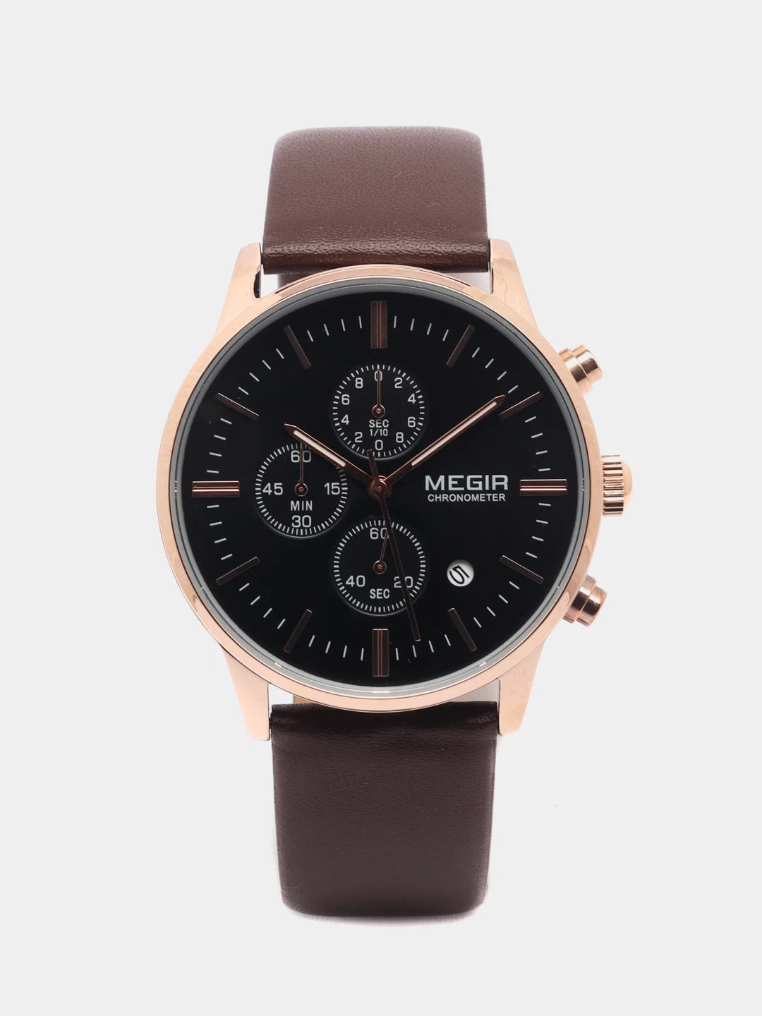 Золотой мужские наручные часы Megir ML2011G, с хронографом, в подарочной упаковке