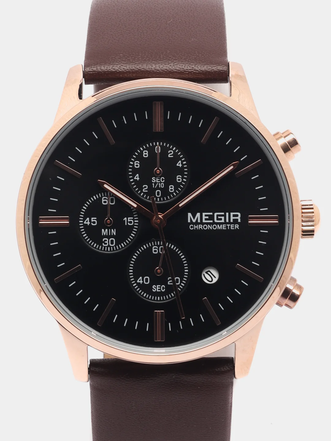 Золотой мужские наручные часы Megir ML2011G, с хронографом, в подарочной упаковке