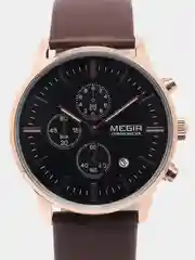 Золотой мужские наручные часы Megir ML2011G, с хронографом, в подарочной упаковке