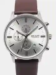 Серебряный мужские наручные часы Megir ML2011G, с хронографом, в подарочной упаковке