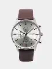 Серебряный мужские наручные часы Megir ML2011G, с хронографом, в подарочной упаковке