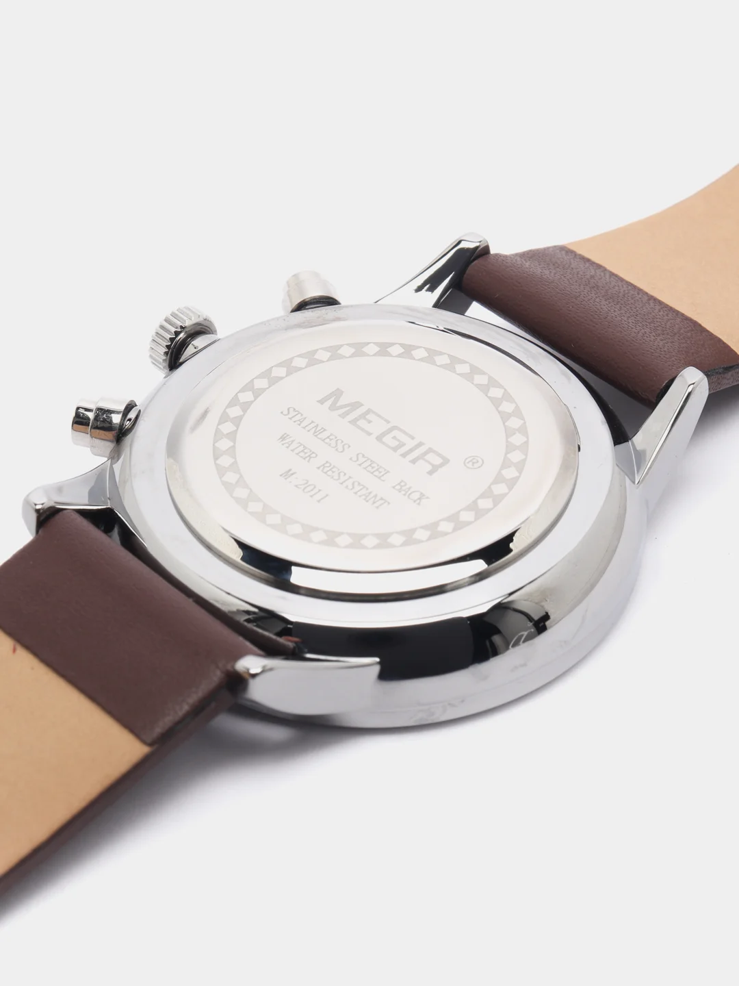Серебряный мужские наручные часы Megir ML2011G, с хронографом, в подарочной упаковке