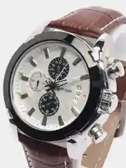 Коричневый мужские наручные часы Megir ML2020G, с хронографом, в подарочной упаковке