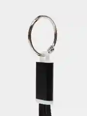 Черный кабель 2 в 1 LuazON, microUSB/Lightning - USB, 1 А, в виде брелка, черный