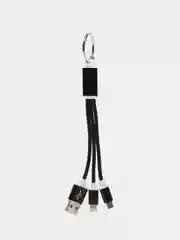 Черный кабель 2 в 1 LuazON, microUSB/Lightning - USB, 1 А, в виде брелка, черный