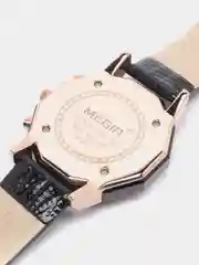 Черный женские наручные часы Megir ML2042LRE с хронографом, в подарочной упаковке