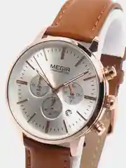 Терракотовый наручные часы Megir ML2011L, с хронографом, в подарочной упаковке