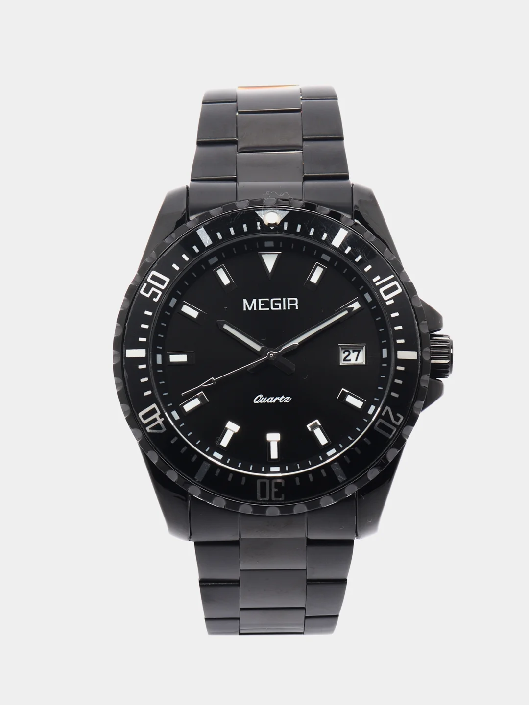 Черный мужские наручные часы Megir MS2064AG, с календарём, в подарочной упаковке