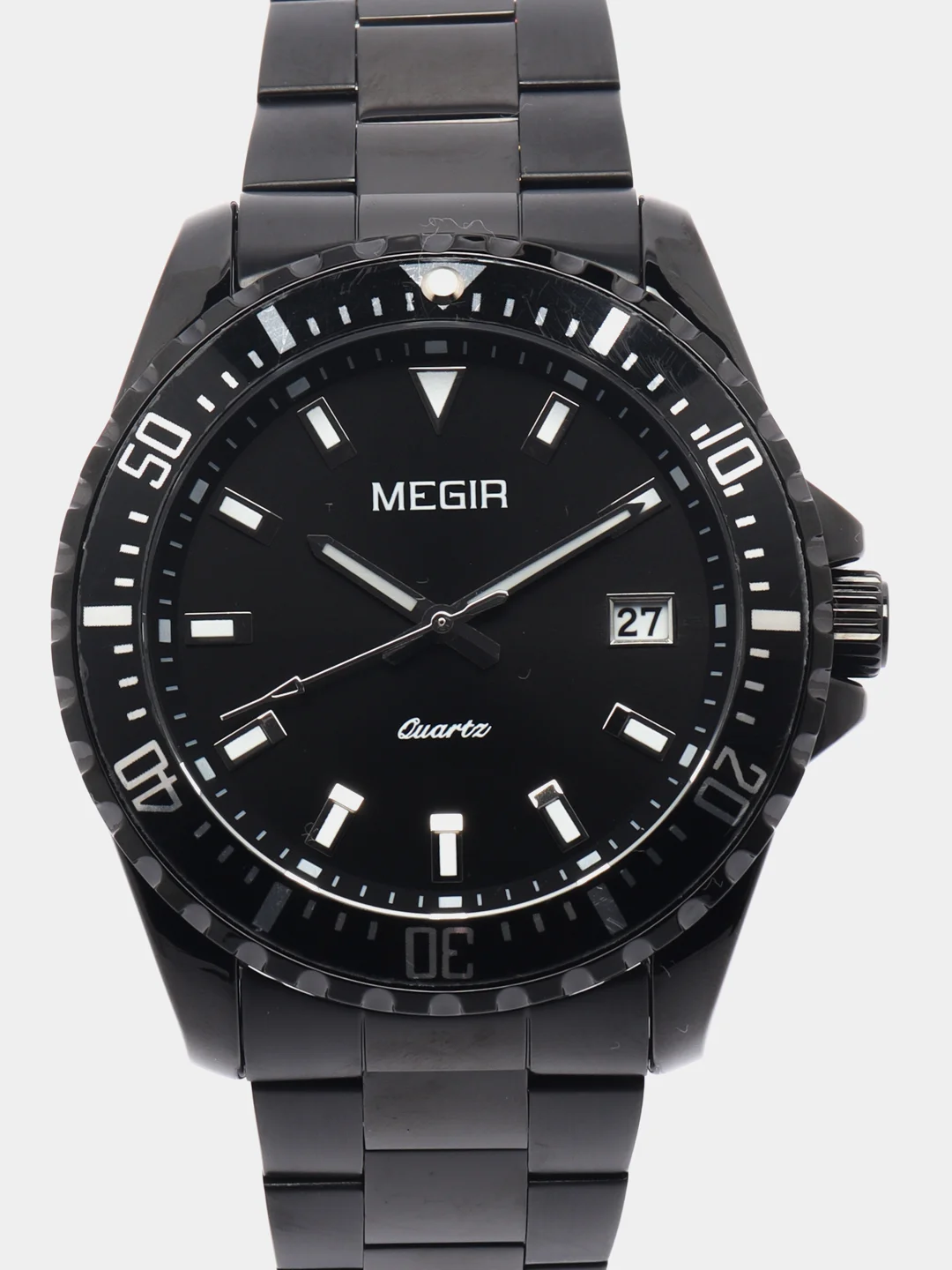 Черный мужские наручные часы Megir MS2064AG, с календарём, в подарочной упаковке