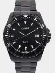 Черный мужские наручные часы Megir MS2064AG, с календарём, в подарочной упаковке