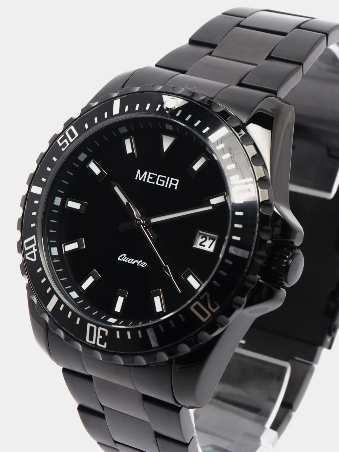 Черный мужские наручные часы Megir MS2064AG, с календарём, в подарочной упаковке
