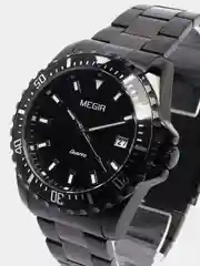 Черный мужские наручные часы Megir MS2064AG, с календарём, в подарочной упаковке