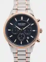 Бронзовый мужские наручные часы Megir MS2150G, с хронографом, в подарочной упаковке