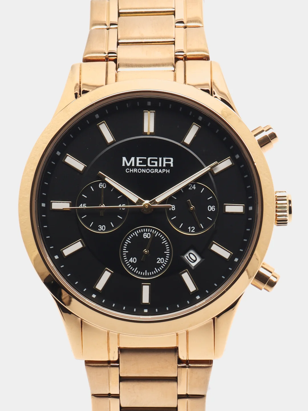 Золотой мужские наручные часы Megir MS2150G, с хронографом, в подарочной упаковке