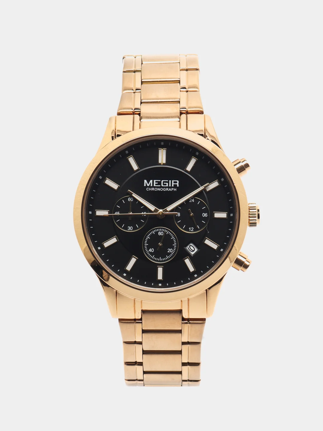 Золотой мужские наручные часы Megir MS2150G, с хронографом, в подарочной упаковке