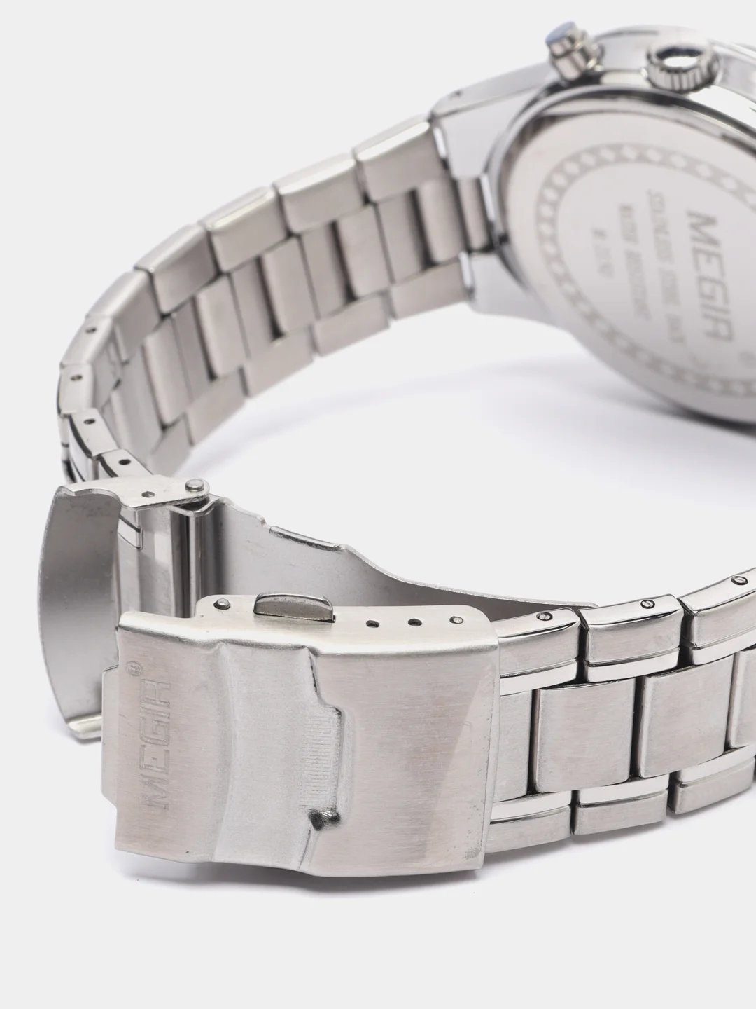 Серебряный мужские наручные часы Megir MS2150G, с хронографом, в подарочной упаковке