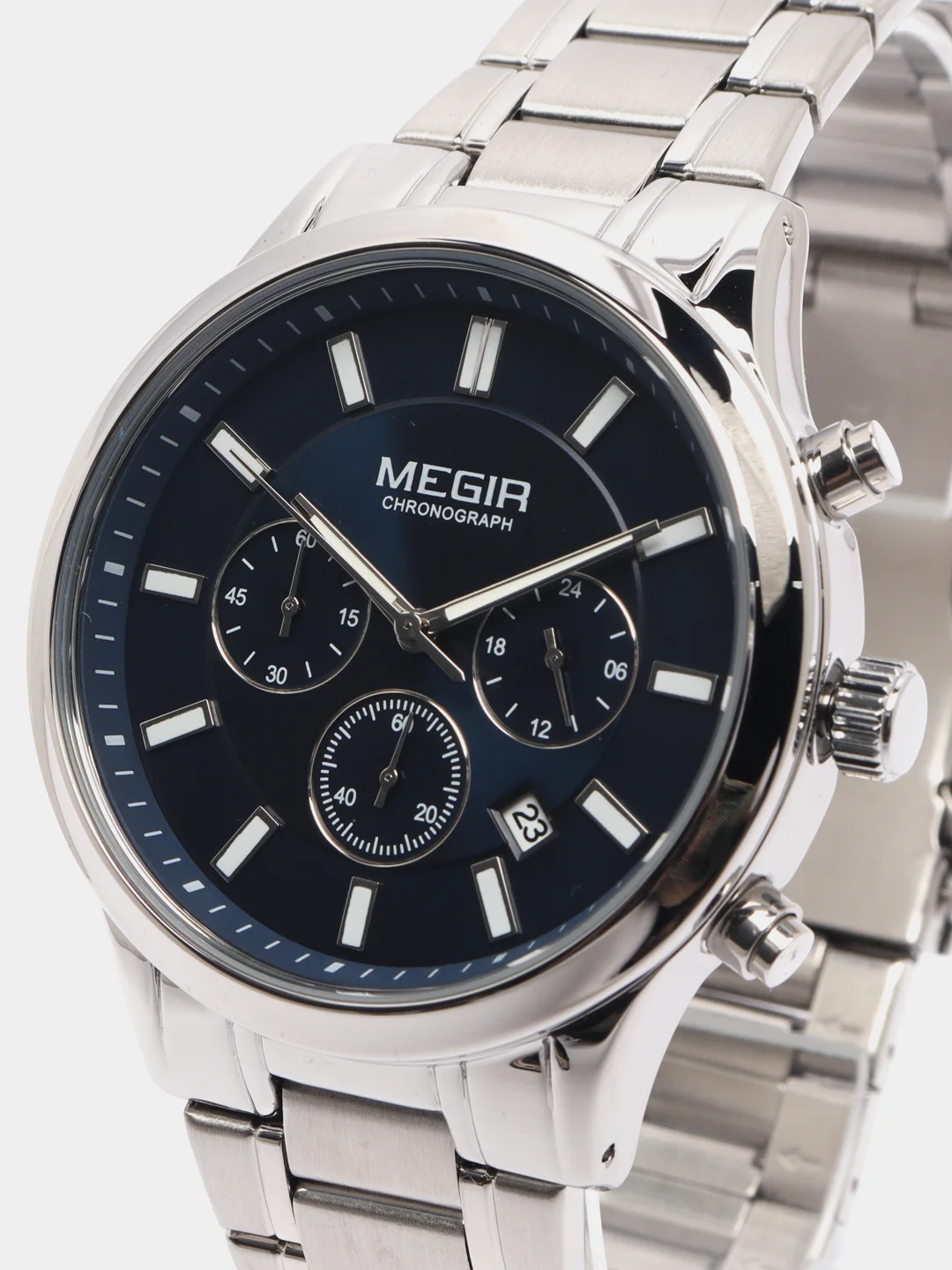 Синий мужские наручные часы Megir MS2150G, с хронографом, в подарочной упаковке