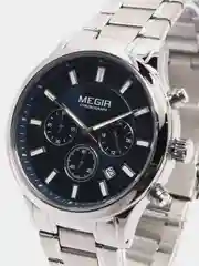 Синий мужские наручные часы Megir MS2150G, с хронографом, в подарочной упаковке