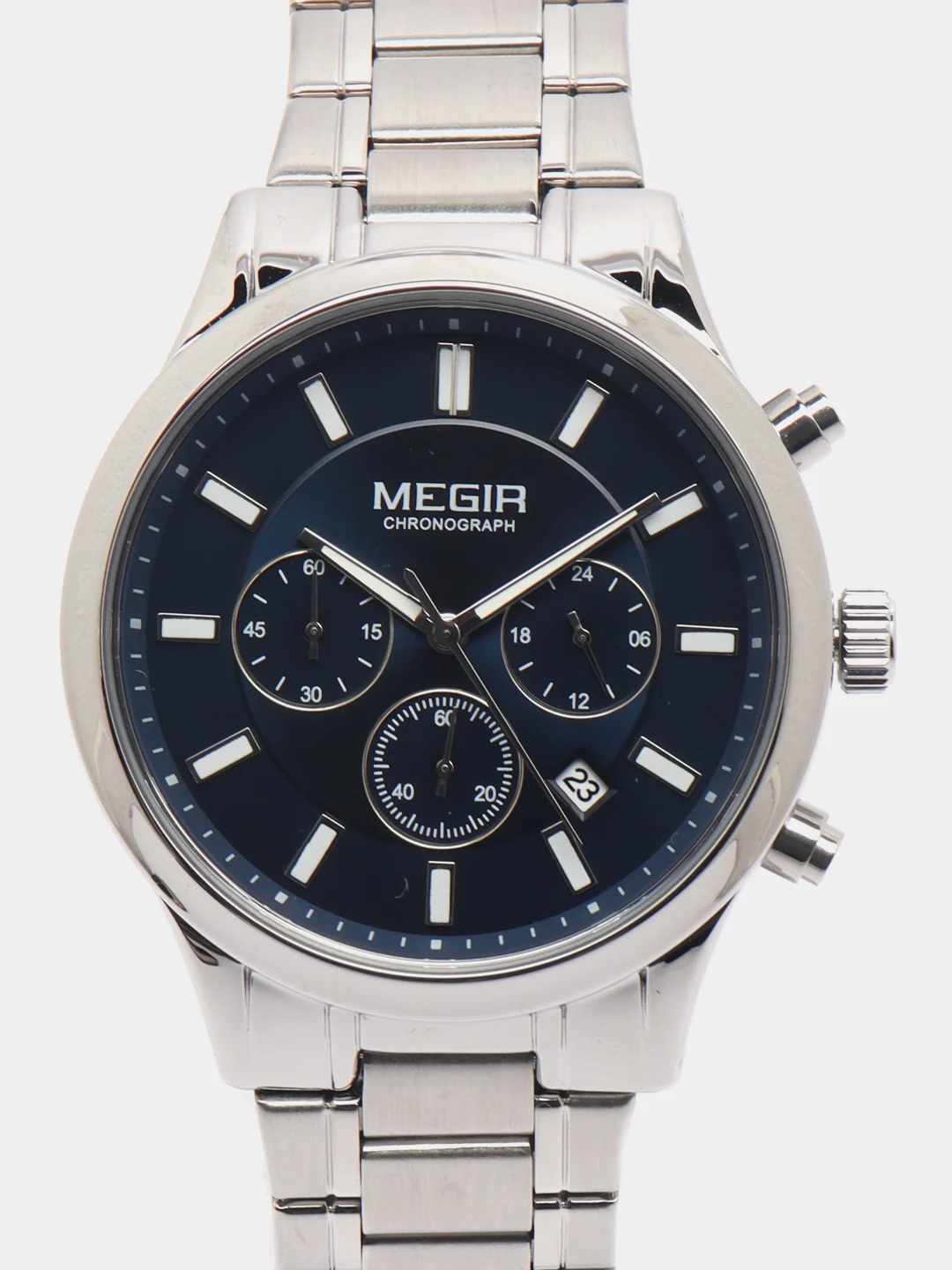 Синий мужские наручные часы Megir MS2150G, с хронографом, в подарочной упаковке