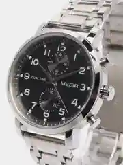 Серебряный мужские наручные часы Megir MS2160G, с хронографом, в подарочной упаковке