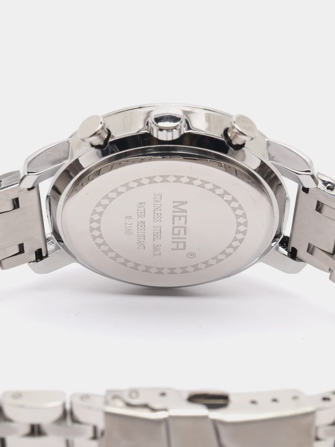 Серебряный мужские наручные часы Megir MS2160G, с хронографом, в подарочной упаковке