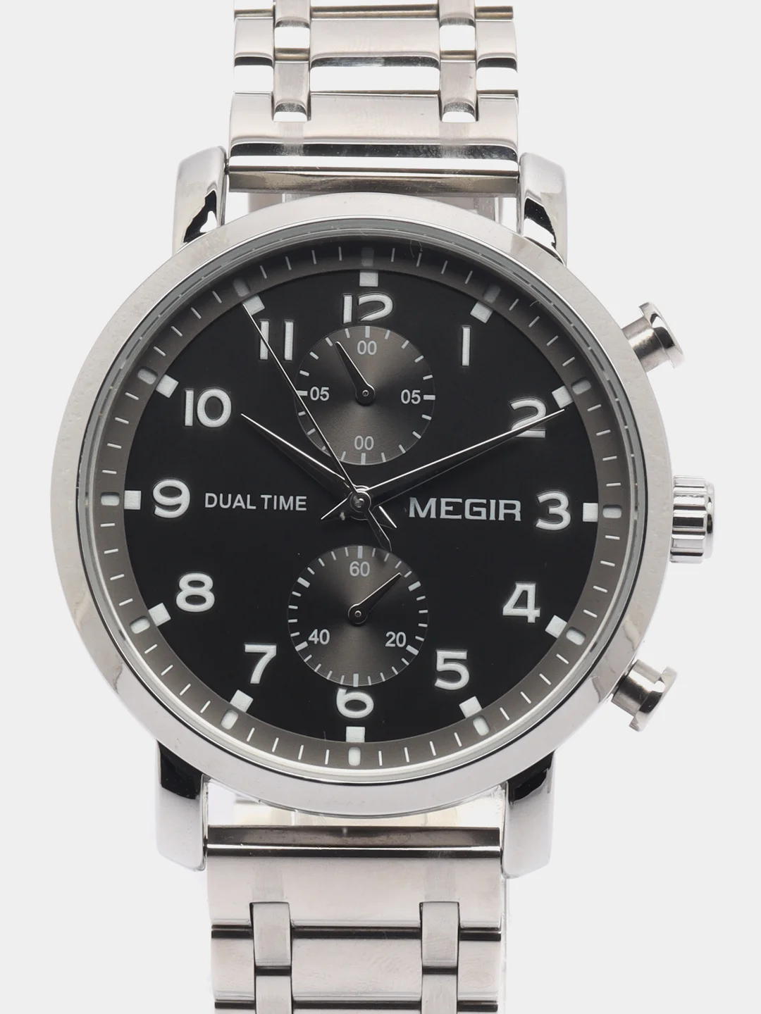 Серебряный мужские наручные часы Megir MS2160G, с хронографом, в подарочной упаковке