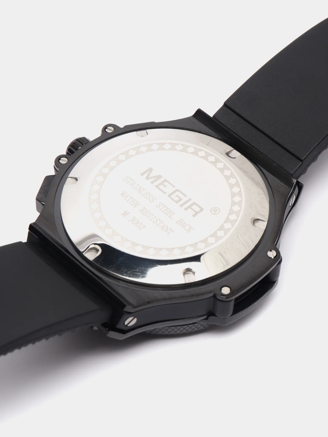 Черный мужские наручные часы Megir MN3002G, с хронографом, в подарочной упаковке