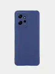Синий чехол BROSCORP для Xiaomi Redmi Note 12 4G матовый силиконовый тонкий, бортик вокруг камер