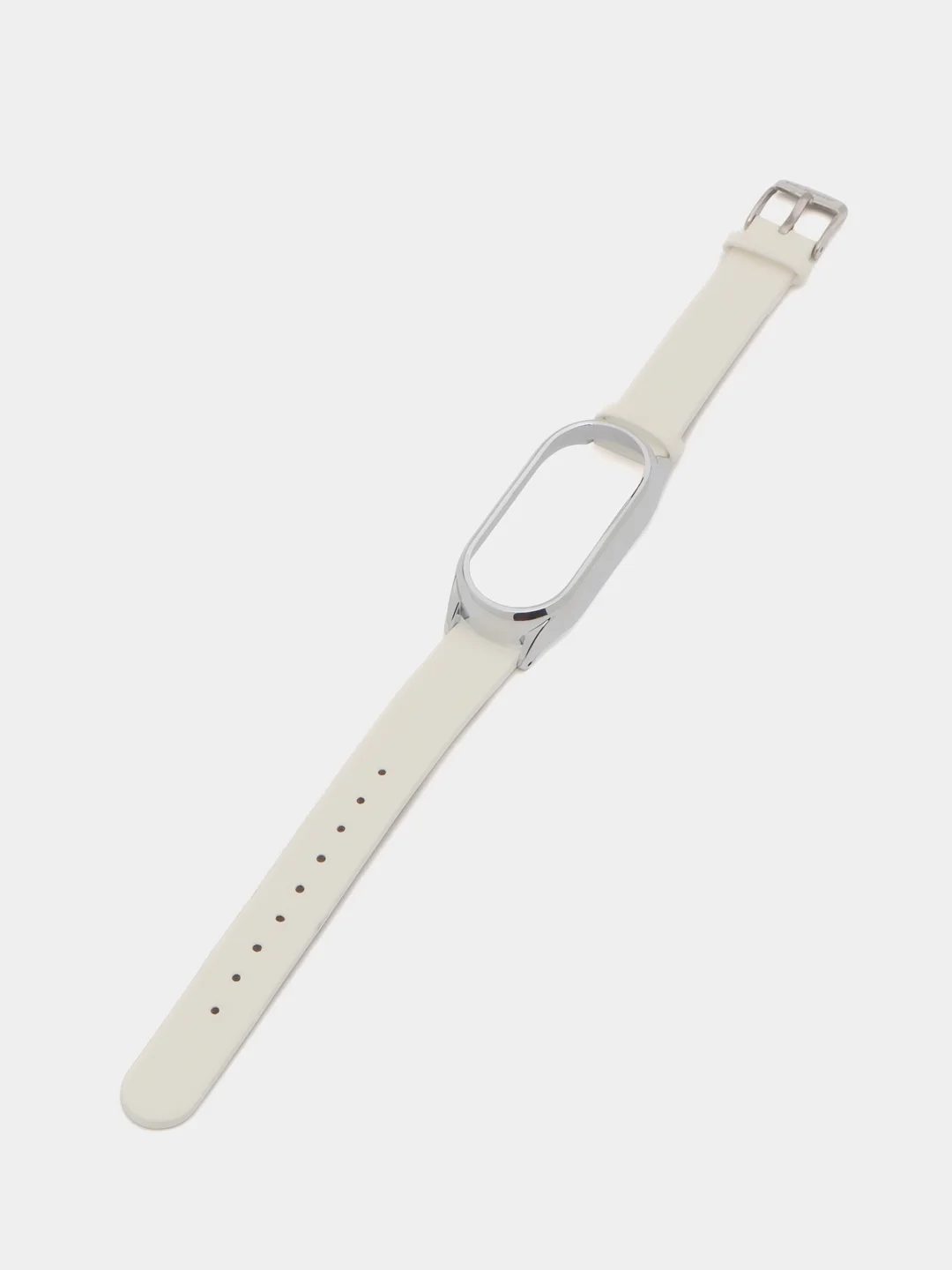 Белый ремешок для Xiaomi Mi Band 8 кожаный фитнес браслет ксяоми ми банд