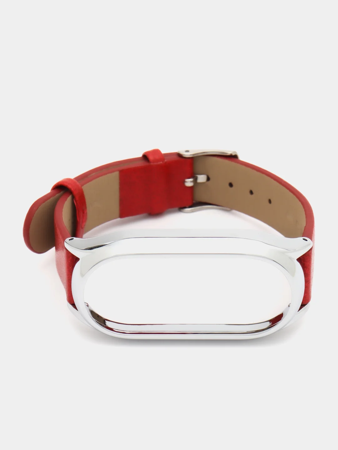 Красный ремешок для Xiaomi Mi Band 8 кожаный фитнес браслет ксяоми ми банд