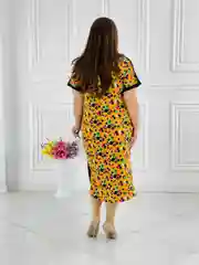 Желтый платье женское, повседневное, большой размер