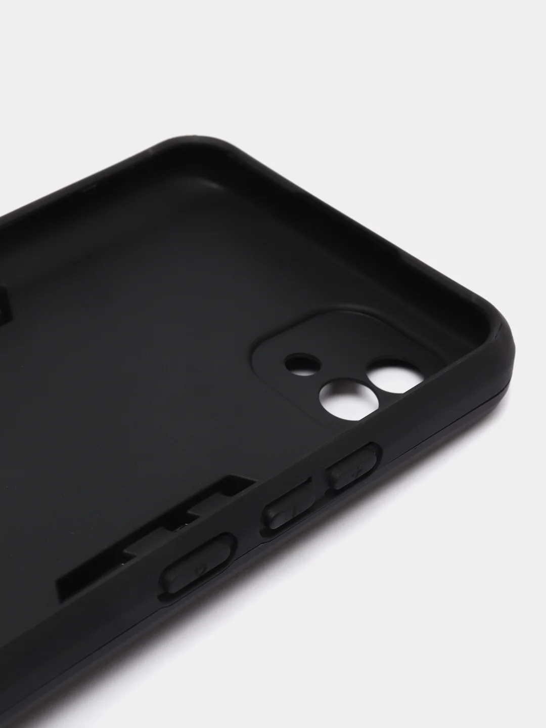Угольный чехол противоударный для Realme C11 2021 / C20 (Реалми С20), с металлической подставкой