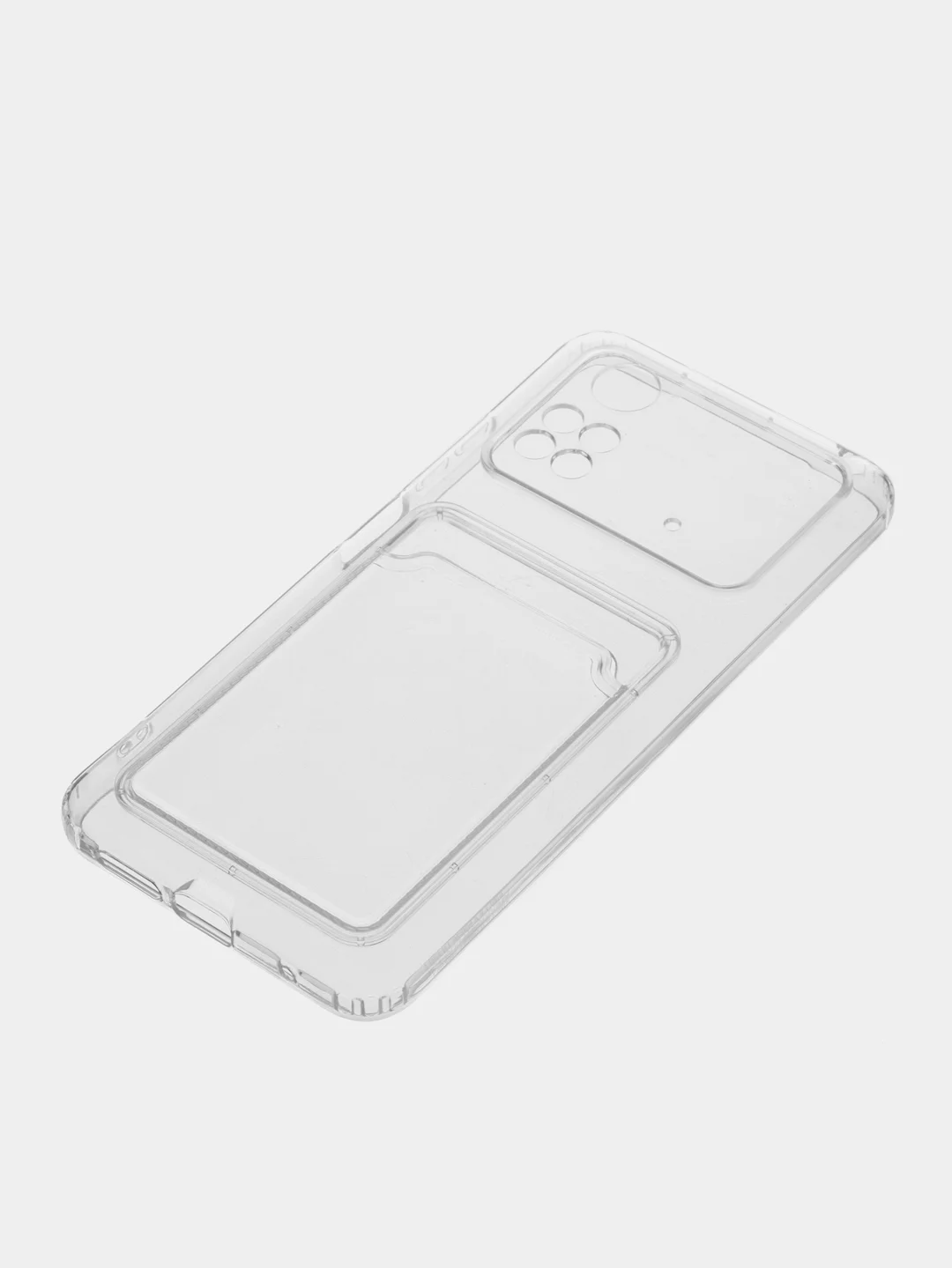 Прозрачный чехол с карманом для карт Xiaomi Poco M4 Pro 4G, прозрачный, силиконовый