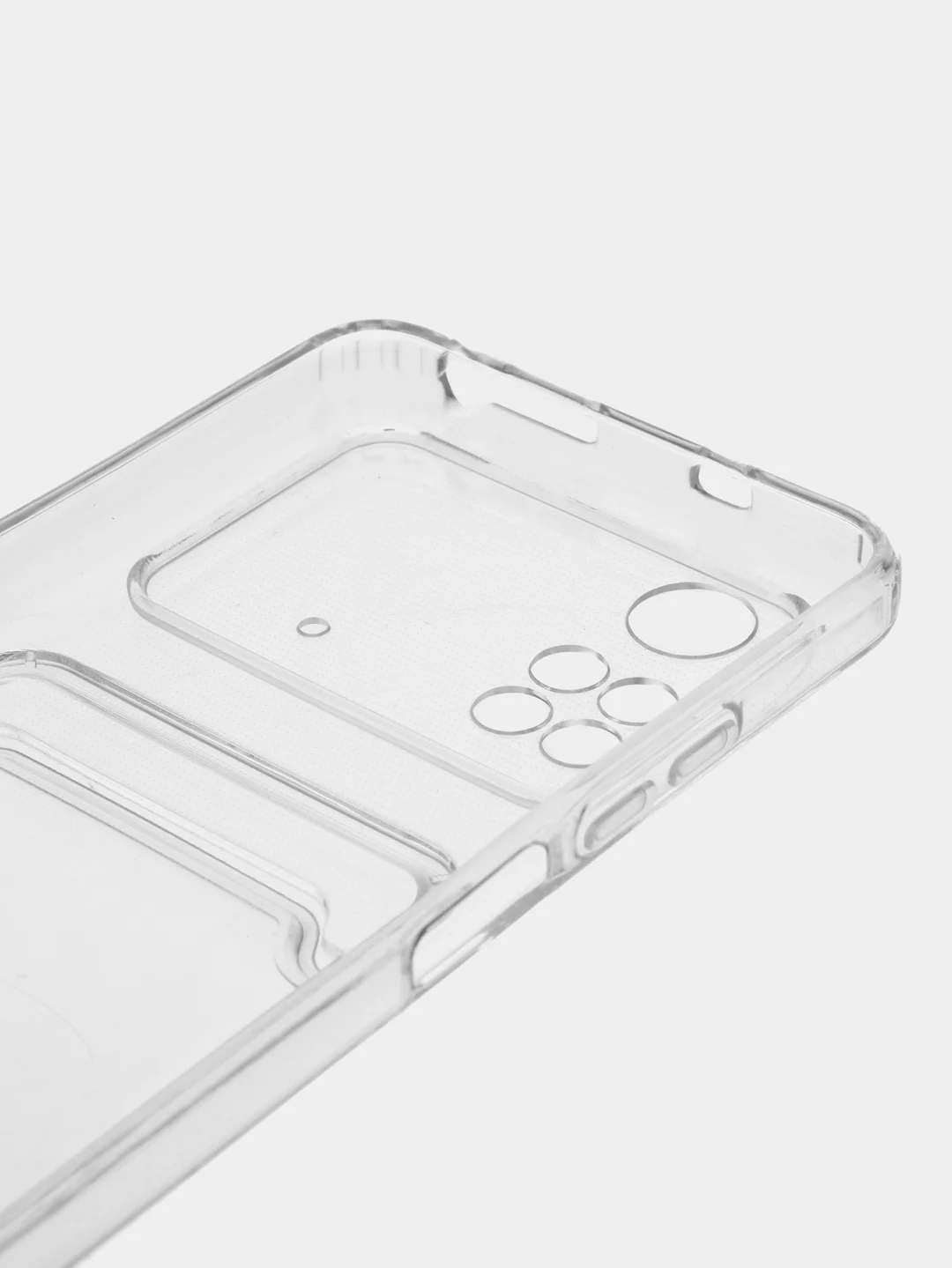 Прозрачный чехол с карманом для карт Xiaomi Poco M4 Pro 4G, прозрачный, силиконовый