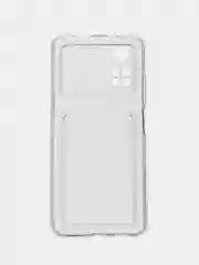Прозрачный чехол с карманом для карт Xiaomi Poco M4 Pro 4G, прозрачный, силиконовый