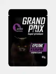 Влажный корм для кошек GRAND PRIX кусочки в соусе, Кролик и кабачок, 24 штуки по 85г