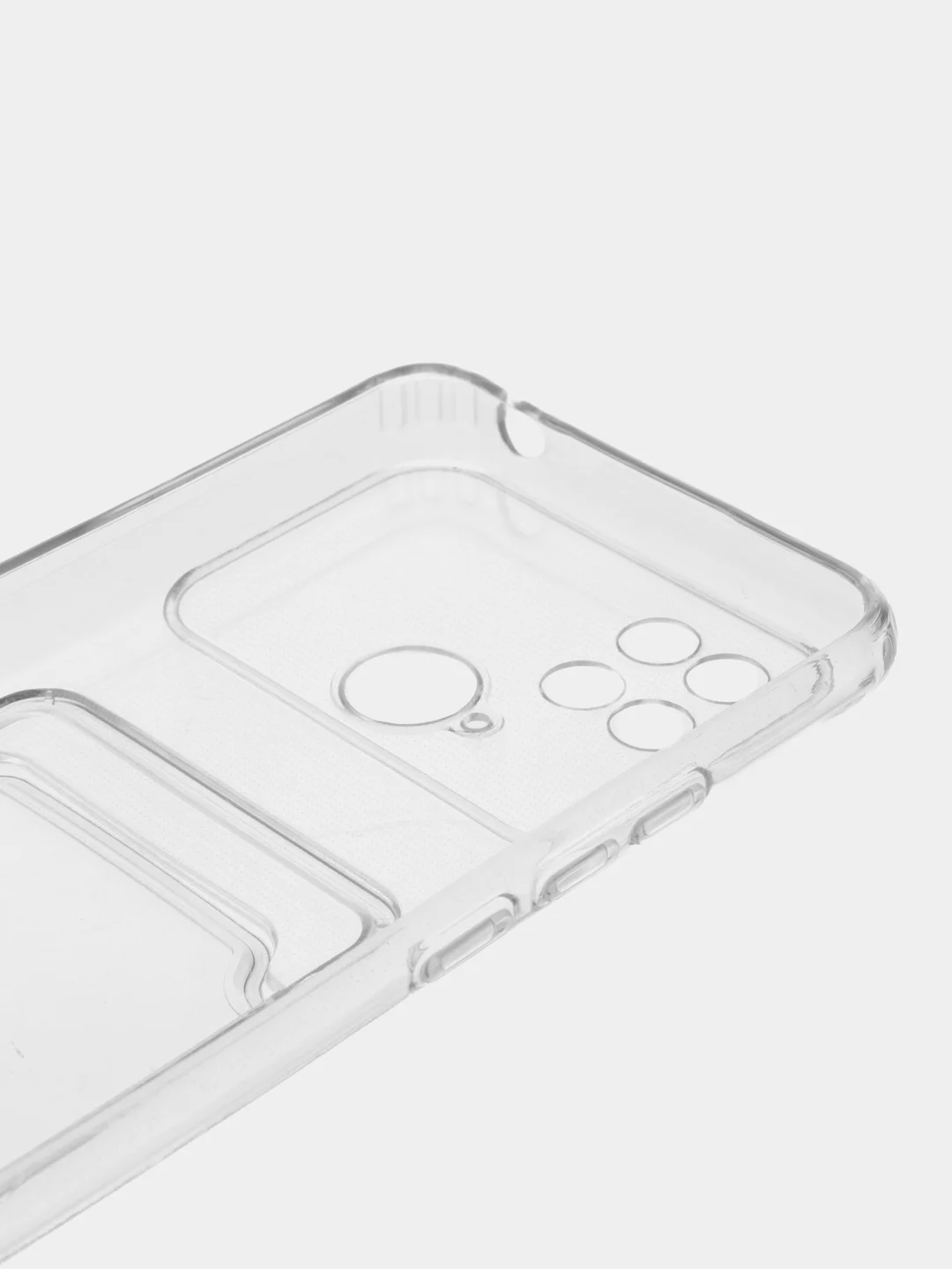 Чехол с карманом для карт Xiaomi Poco C40, прозрачный, силиконовый